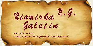 Miomirka Galetin vizit kartica